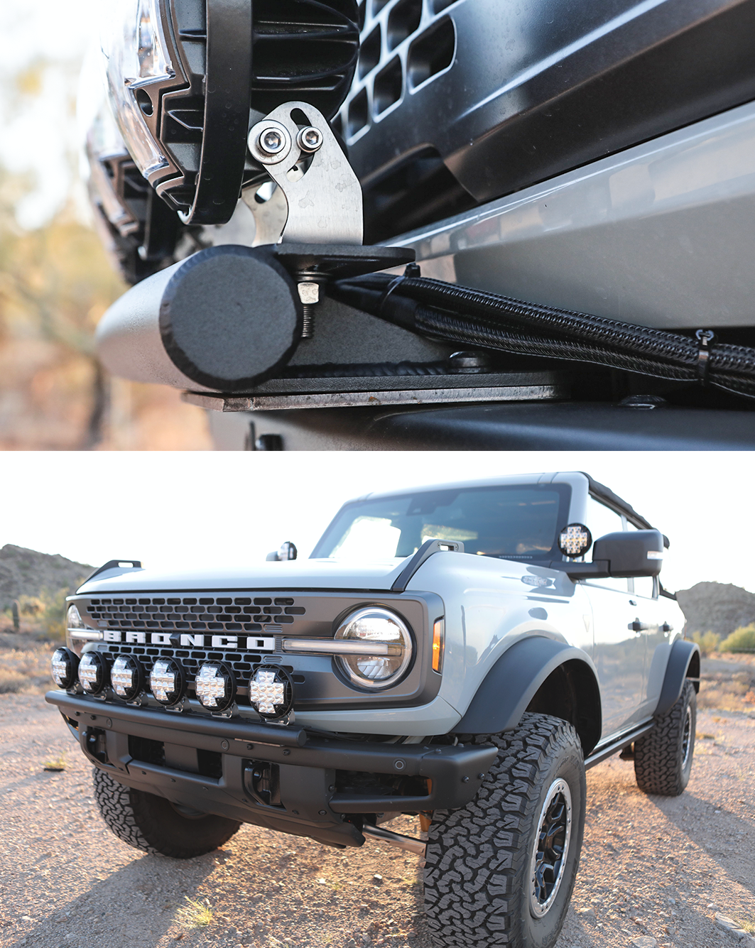 Foutz Motorsports Front Light Mount Kit for Stock Front Bumper 2021-2026 Ford Bronco