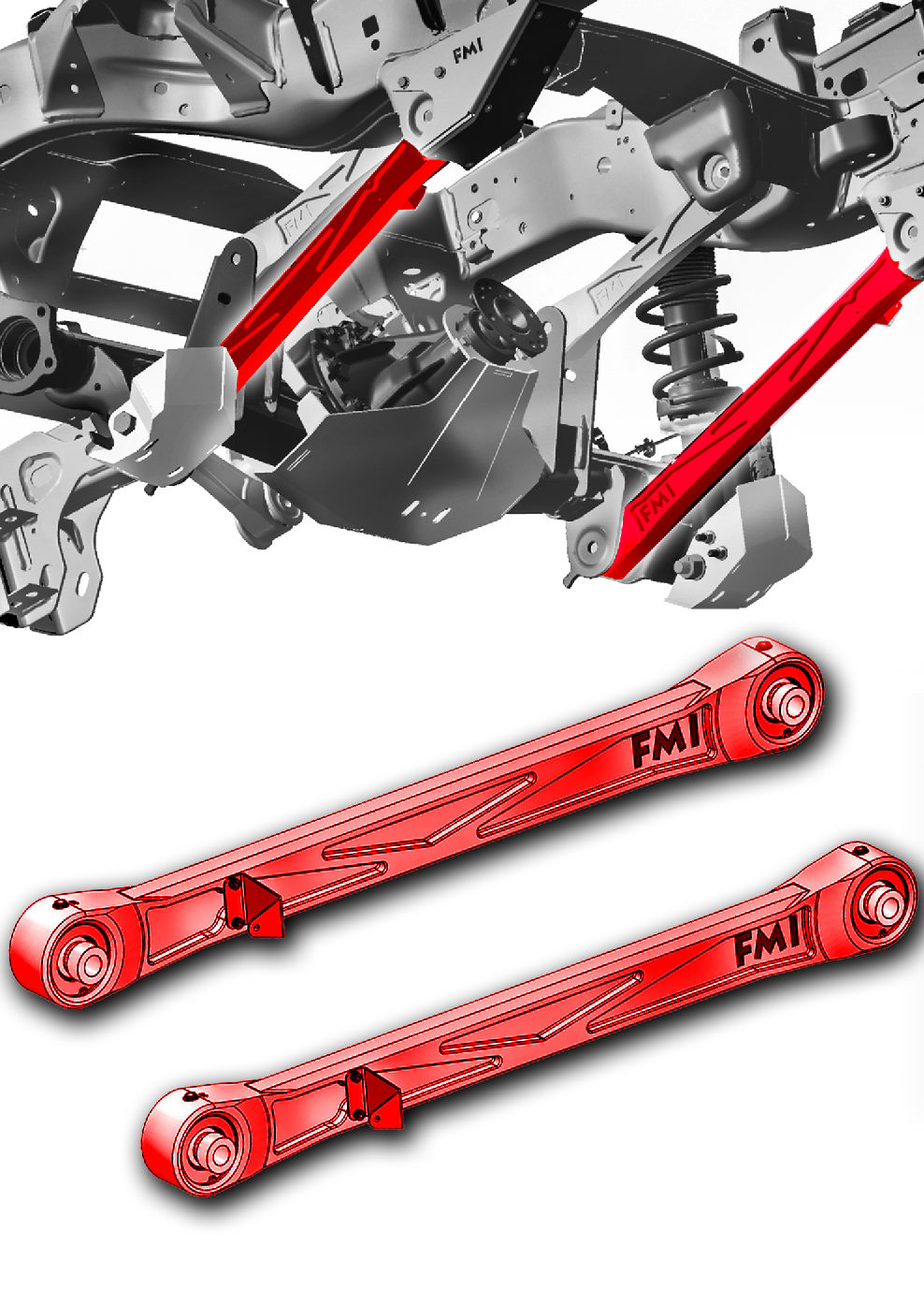Foutz Motorsports Rear Lower Billet Aluminum Suspension Arms with Ultra-Flex joints 2024 Ford Ranger Raptor