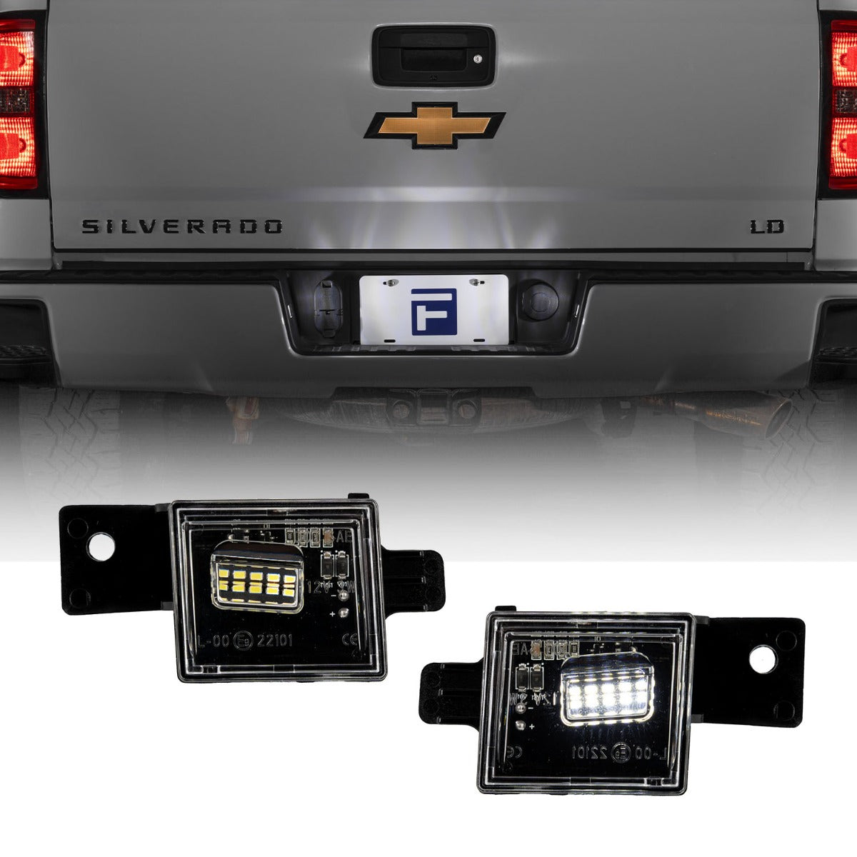 2014-2023 Chevrolet/GMC LED License Plate Lights (pair) - Apollo Off-Road
