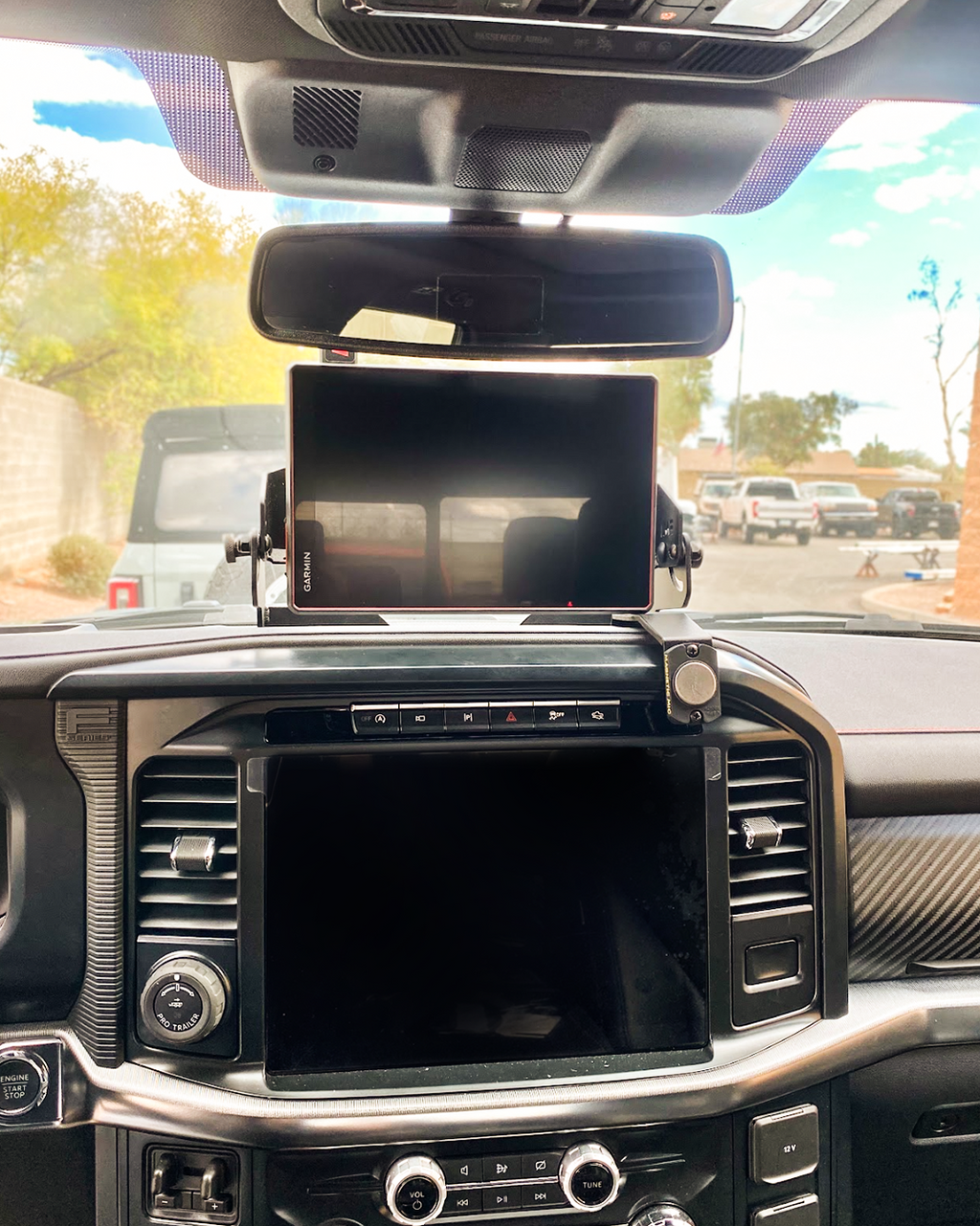 Foutz Motorsports Center Dash Fold Down GPS mount - Garmin TREAD XL 2024-2026 Ford F-150 Raptor 2024-2026 Ford F-150 2024-2026 Ford F-150 Raptor R
