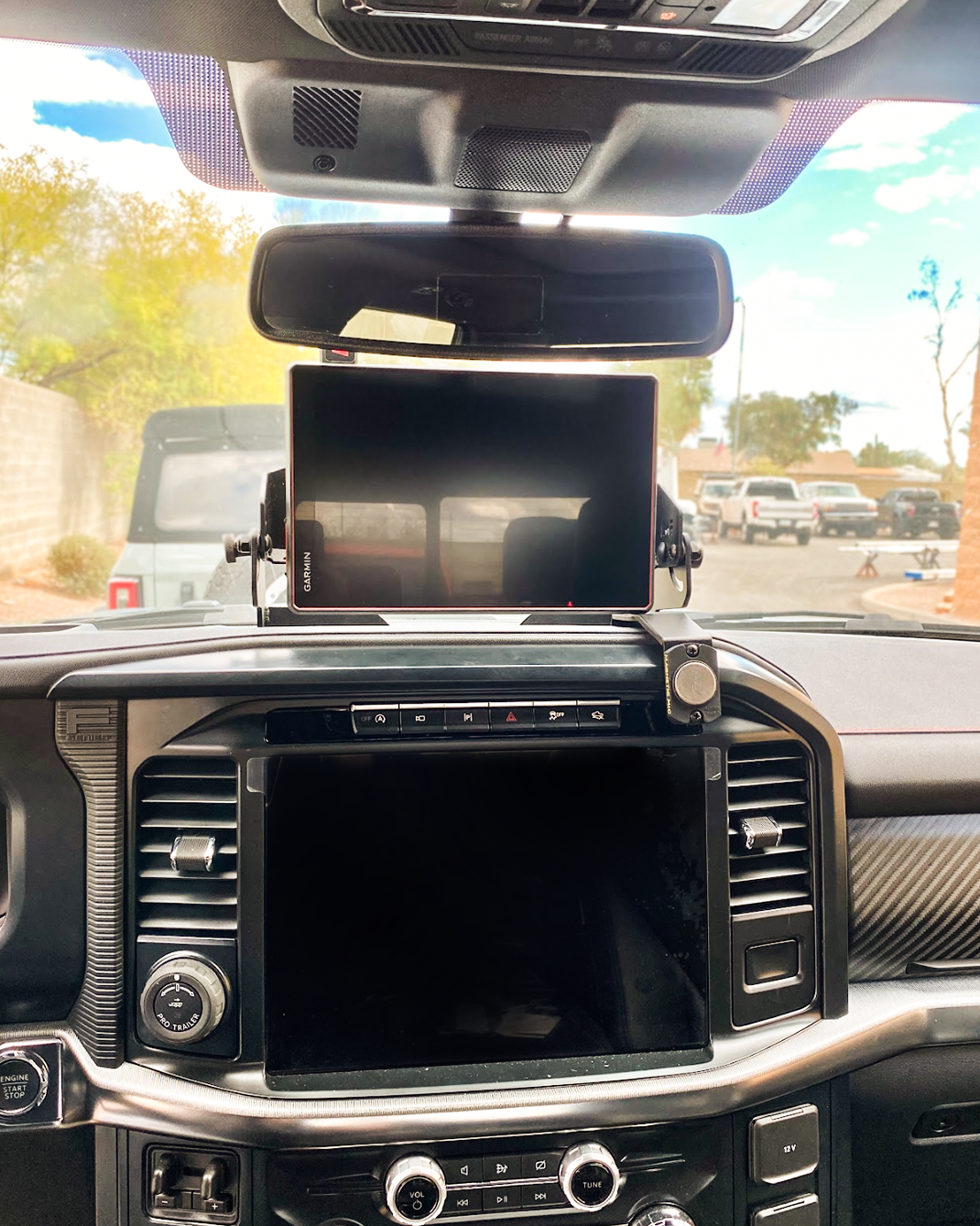 Foutz Motorsports Center Dash Fold Down GPS mount - Garmin TREAD XL 2024-2026 Ford F-150 Raptor 2024-2026 Ford F-150 2024-2026 Ford F-150 Raptor R