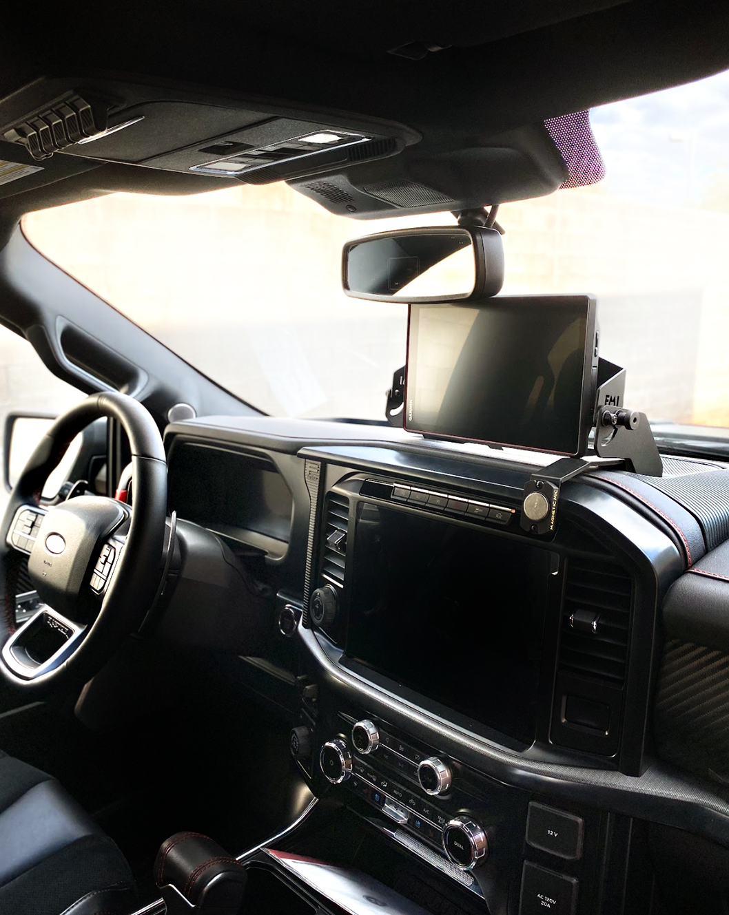 Foutz Motorsports Center Dash Fold Down GPS mount - Garmin TREAD XL 2024-2026 Ford F-150 Raptor 2024-2026 Ford F-150 2024-2026 Ford F-150 Raptor R