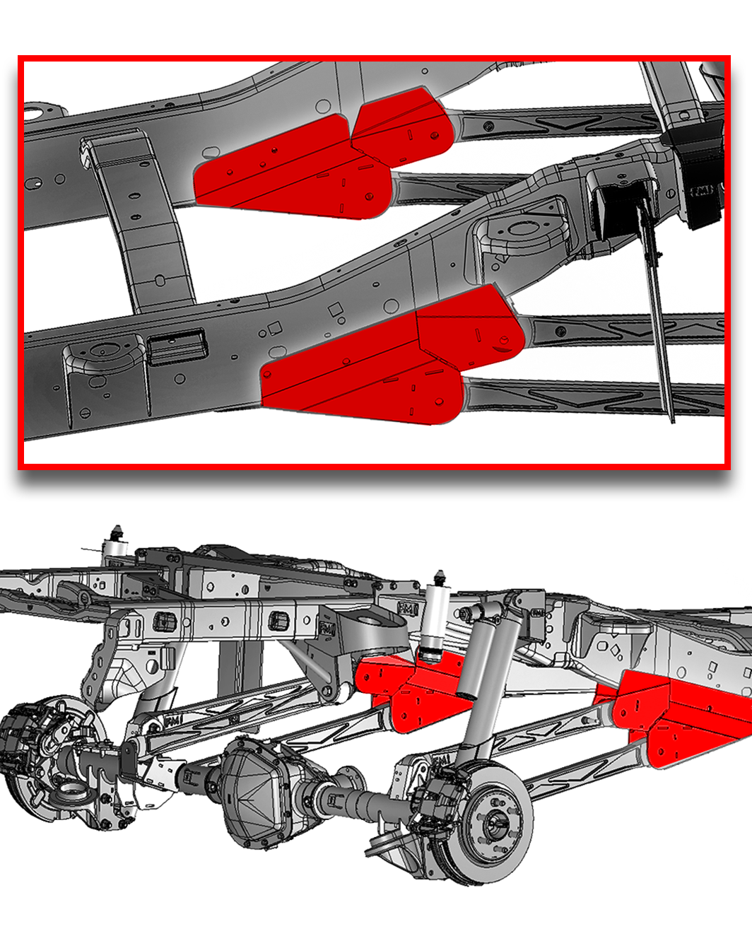 Foutz Motorsports Conversion, 5-Link Rear Arm Frame Mount Kit 2010-2014 Ford F-150 SVT Raptor