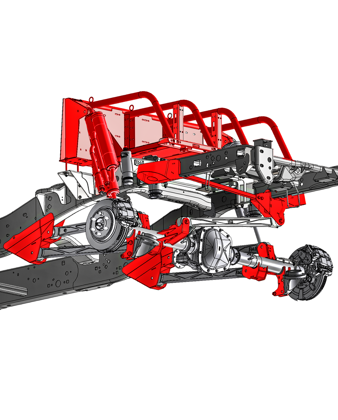 Foutz Motorsports 5-Link Mid Travel Rear Suspension Kit with Thru the bed Bypass Shock 2017-2020 Ford F-150 Raptor