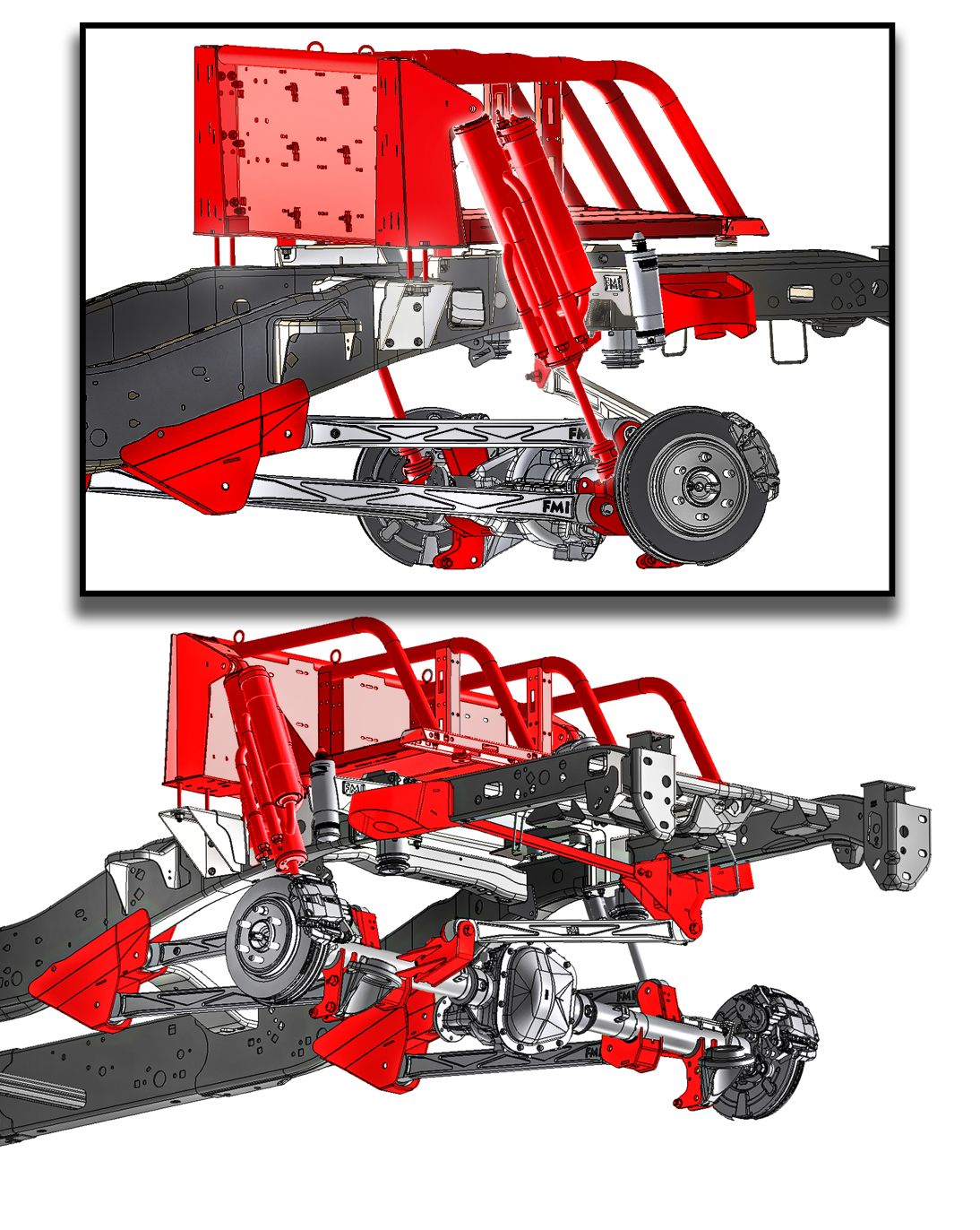 Foutz Motorsports 5-Link Mid Travel Rear Suspension Kit with Thru the bed Bypass Shock 2017-2020 Ford F-150 Raptor