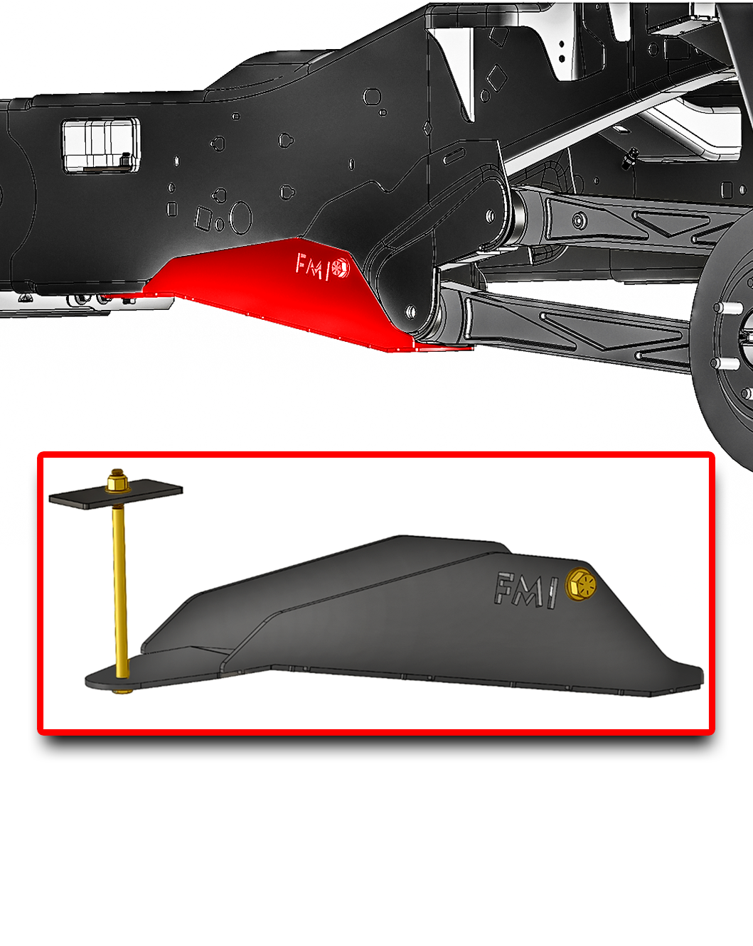 Foutz Motorsports Rear Frame Lower Link Skid Kit 2021-2023 Ford F-150 Raptor