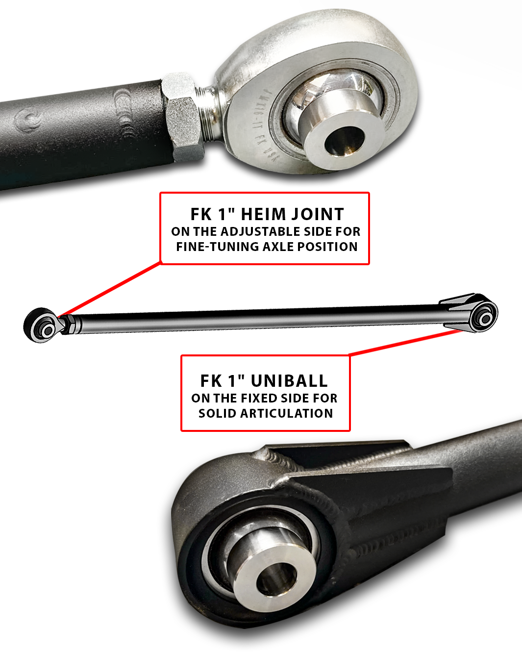 Foutz Motorsports Adjustable 41.5" Panhard Bar (Heim Joint),Long Travel Suspension 2021-2023 Ford F-150 Raptor
