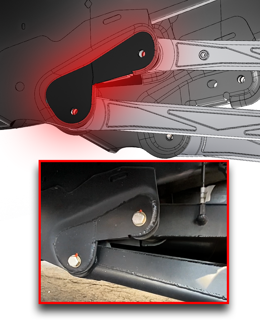 Foutz Motorsports Rear Link Frame Mount Gusset Kit 2021-2023 Ford F-150 Raptor