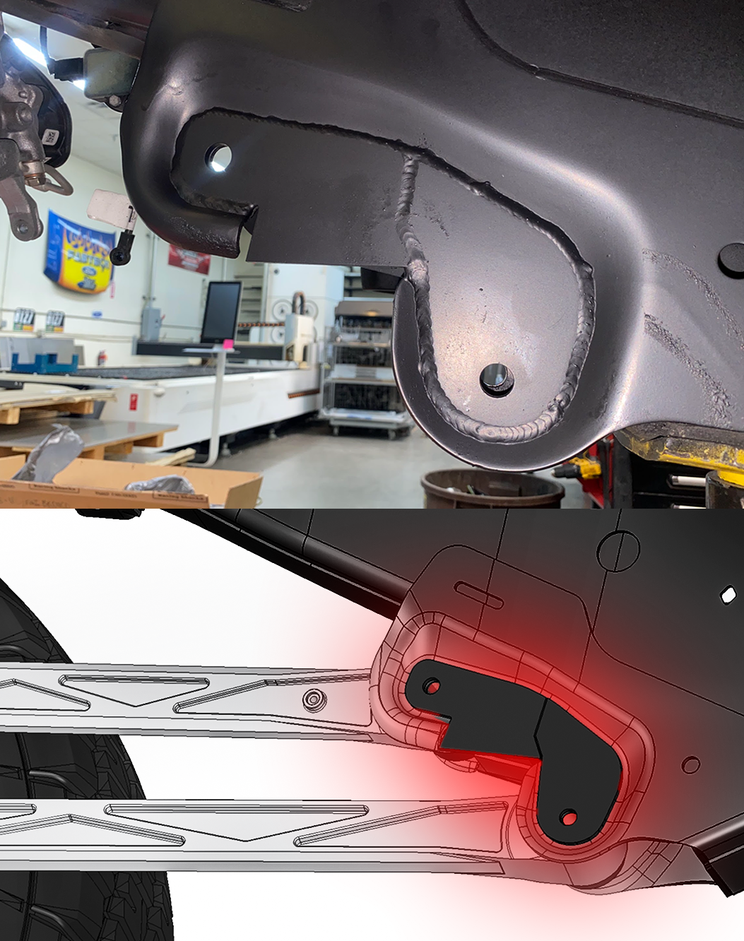 Foutz Motorsports Rear Link Frame Mount Gusset Kit 2021-2023 Ford F-150 Raptor