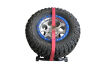 Gloss Black Bed Mounted Tire Carrier with Red Strap - Apollo Off-Road