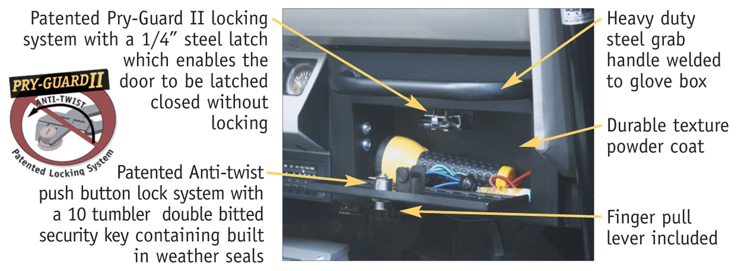 Glove Box - '87-95 Wrangler YJ (Locking; Black) - Apollo Off-Road