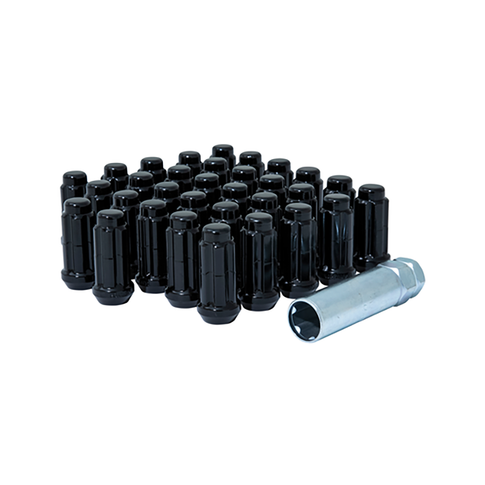 Gorilla Spline Lug Kit (Black or Chrome), M14x1.5 (8-Lug Kit), Set of 32 w/ Key - Apollo Off-Road