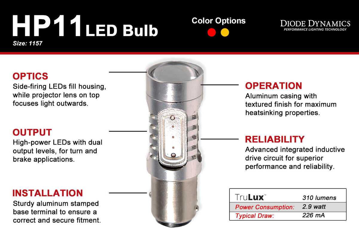 Diode Dynamics 1157 HP11 LED Amber (single)