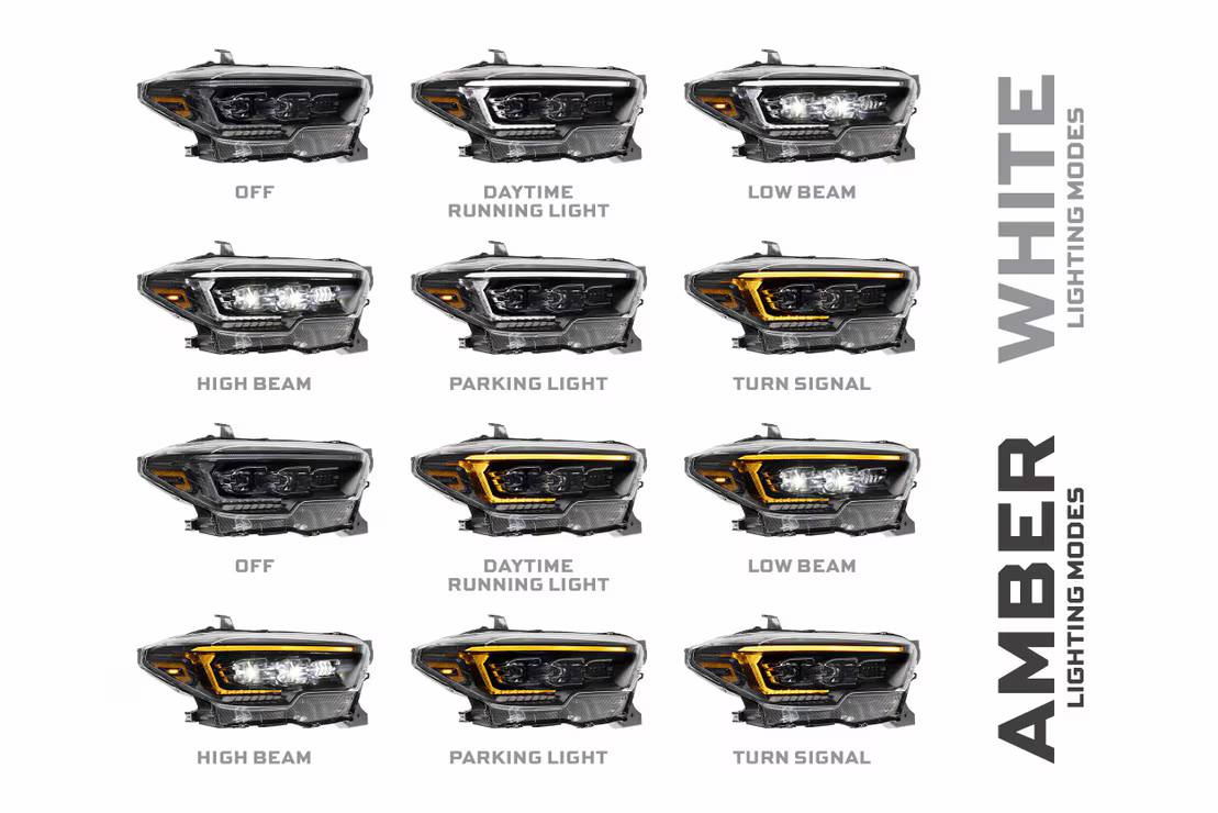 XB Evo Headlights: 2016-2023 Toyota Tacoma