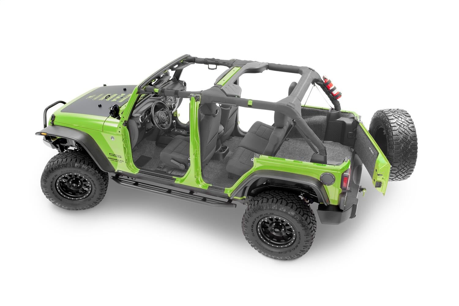 Jeep Bedrug 07-18 Jeep JK Unltd 4DR Front 4 Piece Floor Kit (Includes Heat Shields) - Apollo Off-Road