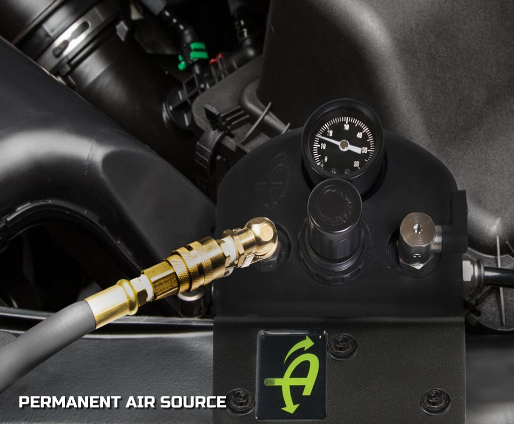 Jeep JK Tire Inflator System 4 Tire For 18-20 Jeep Wrangler 2/4 Door W/Engine Mount With Box, Fittings, Hoses and Storage Bag Black - Apollo Off-Road