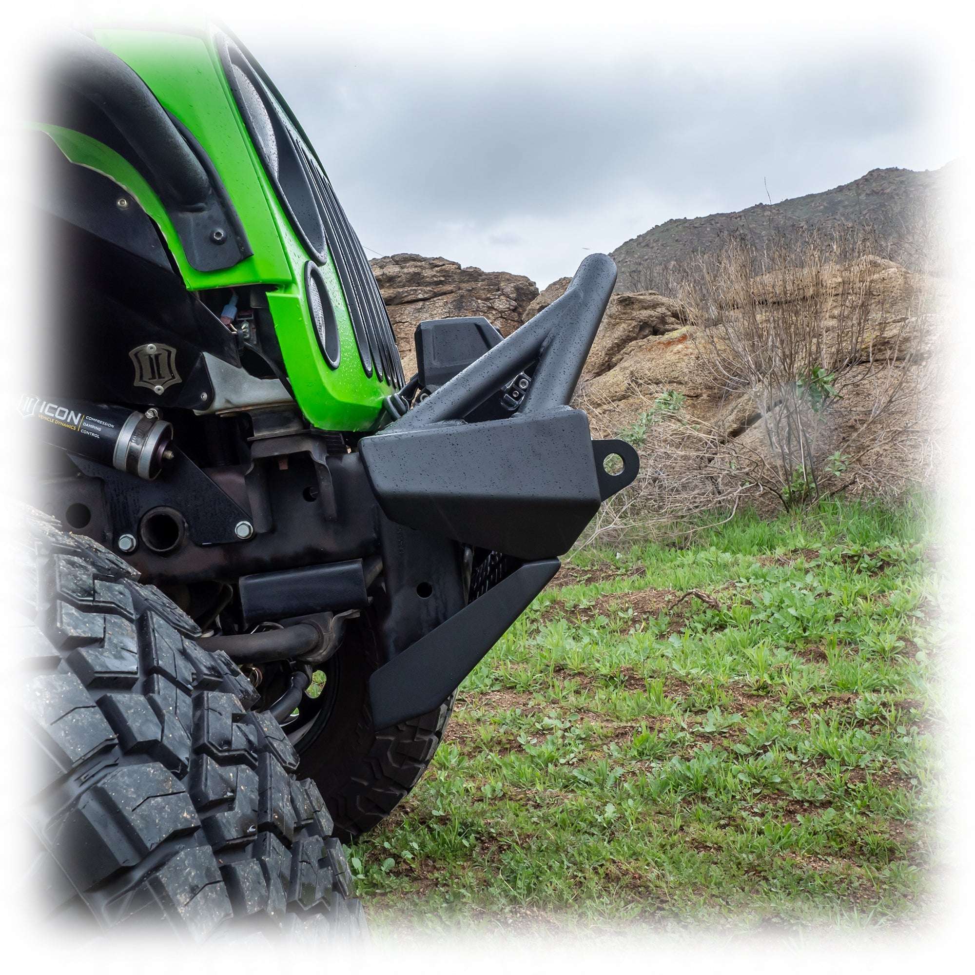 Front Bumper with Welded Bull Bar and Skid Plate for Jeep Wrangler JK, JL, and Gladiator JT