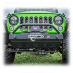 Front Bumper with Welded Bull Bar and Skid Plate for Jeep Wrangler JK, JL, and Gladiator JT