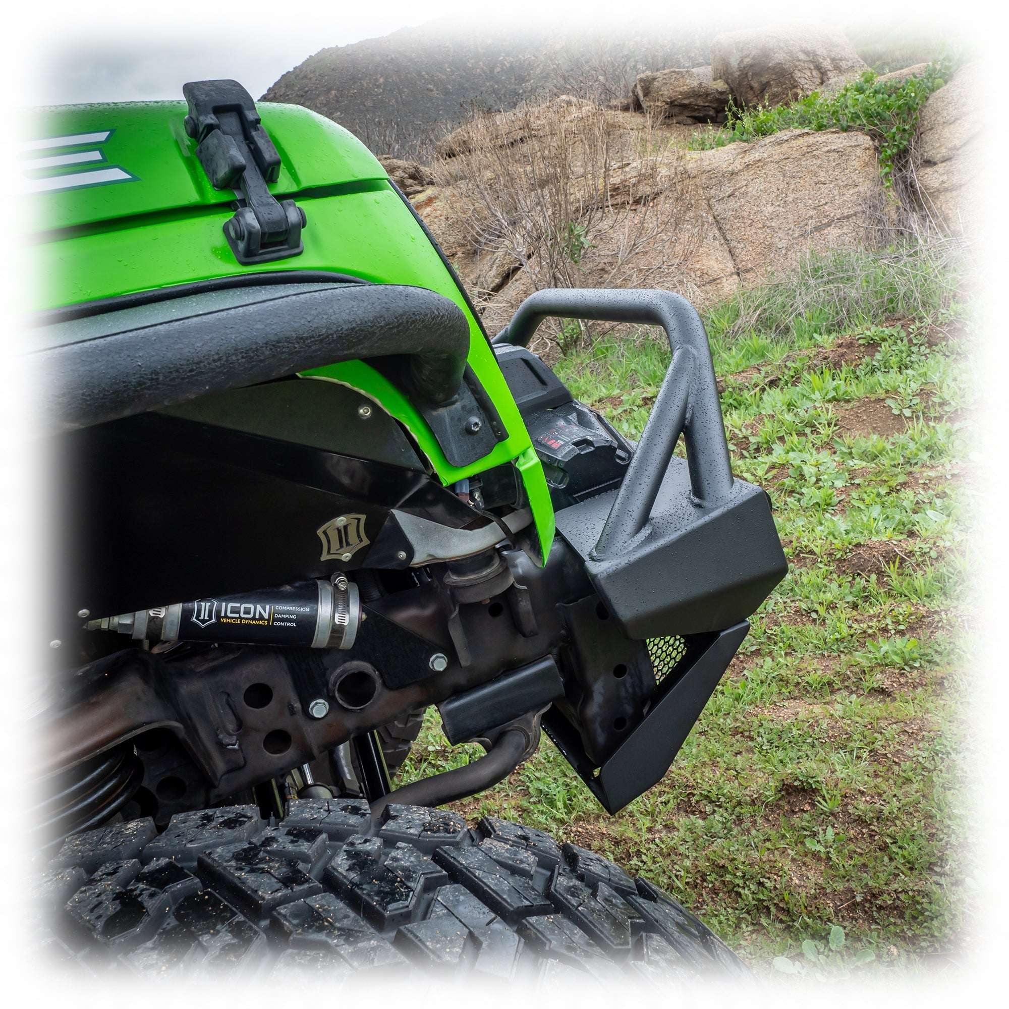 Front Bumper with Welded Bull Bar and Skid Plate for Jeep Wrangler JK, JL, and Gladiator JT