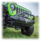 Front Bumper with Welded Bull Bar and Skid Plate for Jeep Wrangler JK, JL, and Gladiator JT