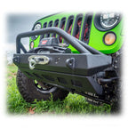 Front Bumper with Welded Bull Bar and Skid Plate for Jeep Wrangler JK, JL, and Gladiator JT