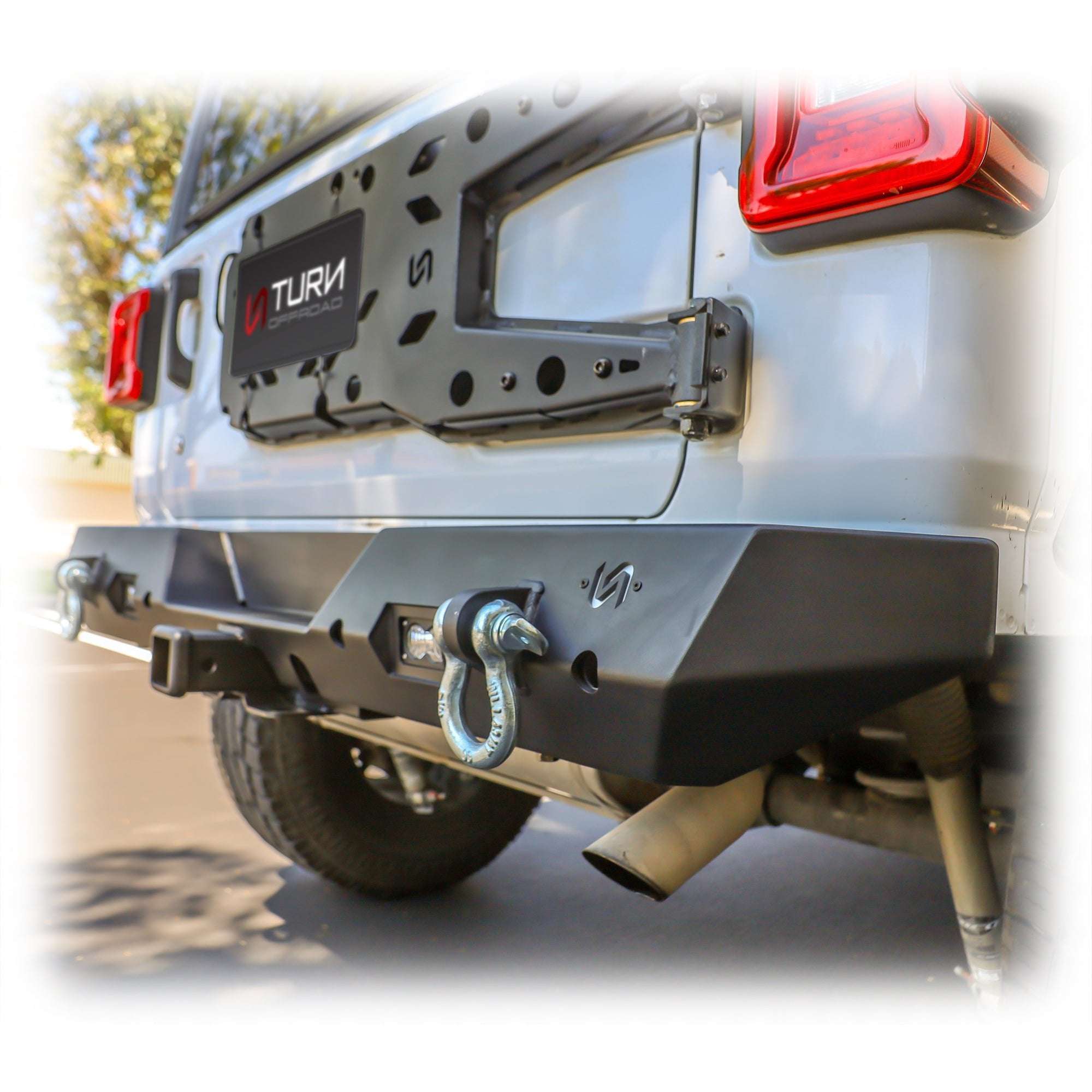 Rear Bumper with LED Pod Lights and Hitch Receiver for Jeep Wrangler JL