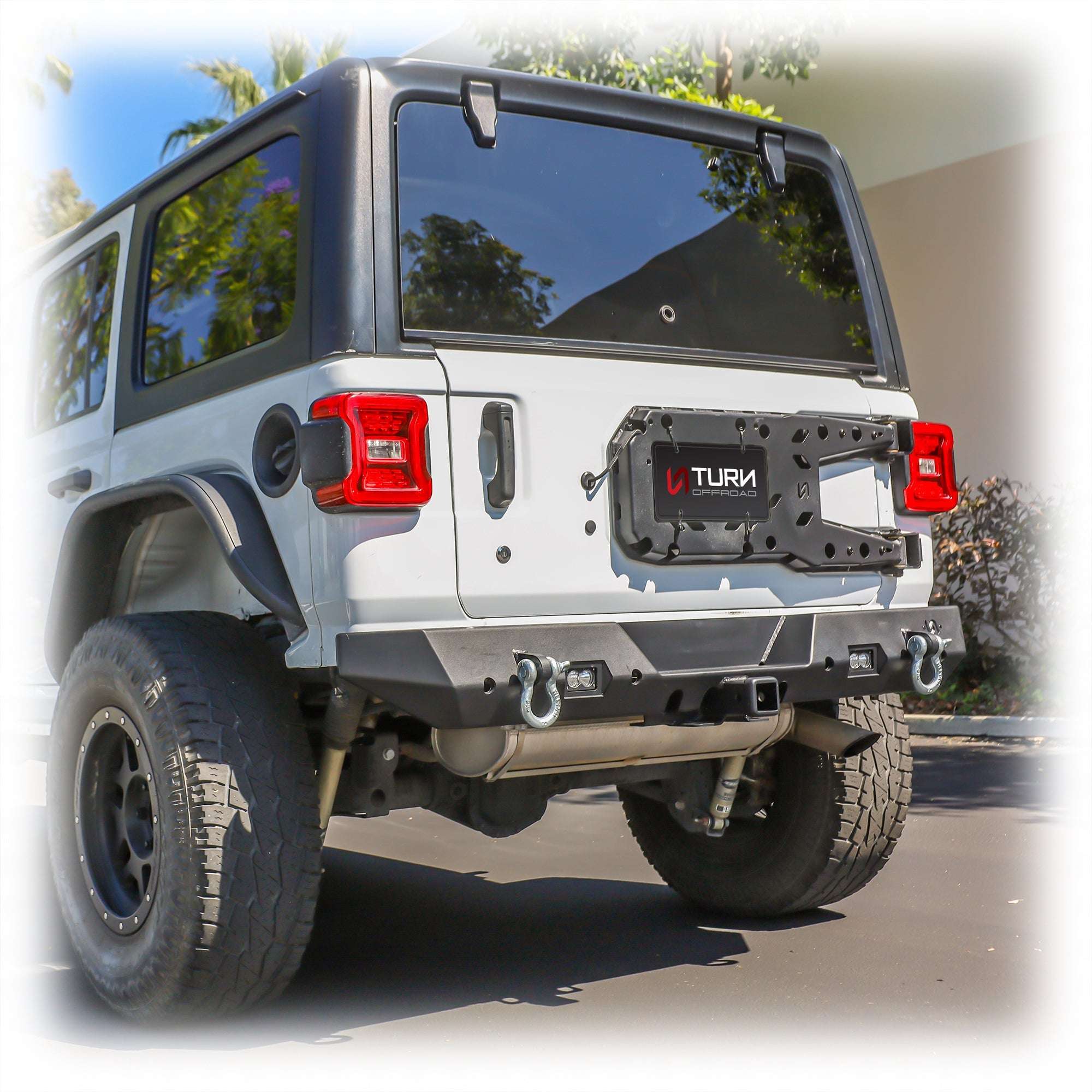 Rear Bumper with LED Pod Lights and Hitch Receiver for Jeep Wrangler JL