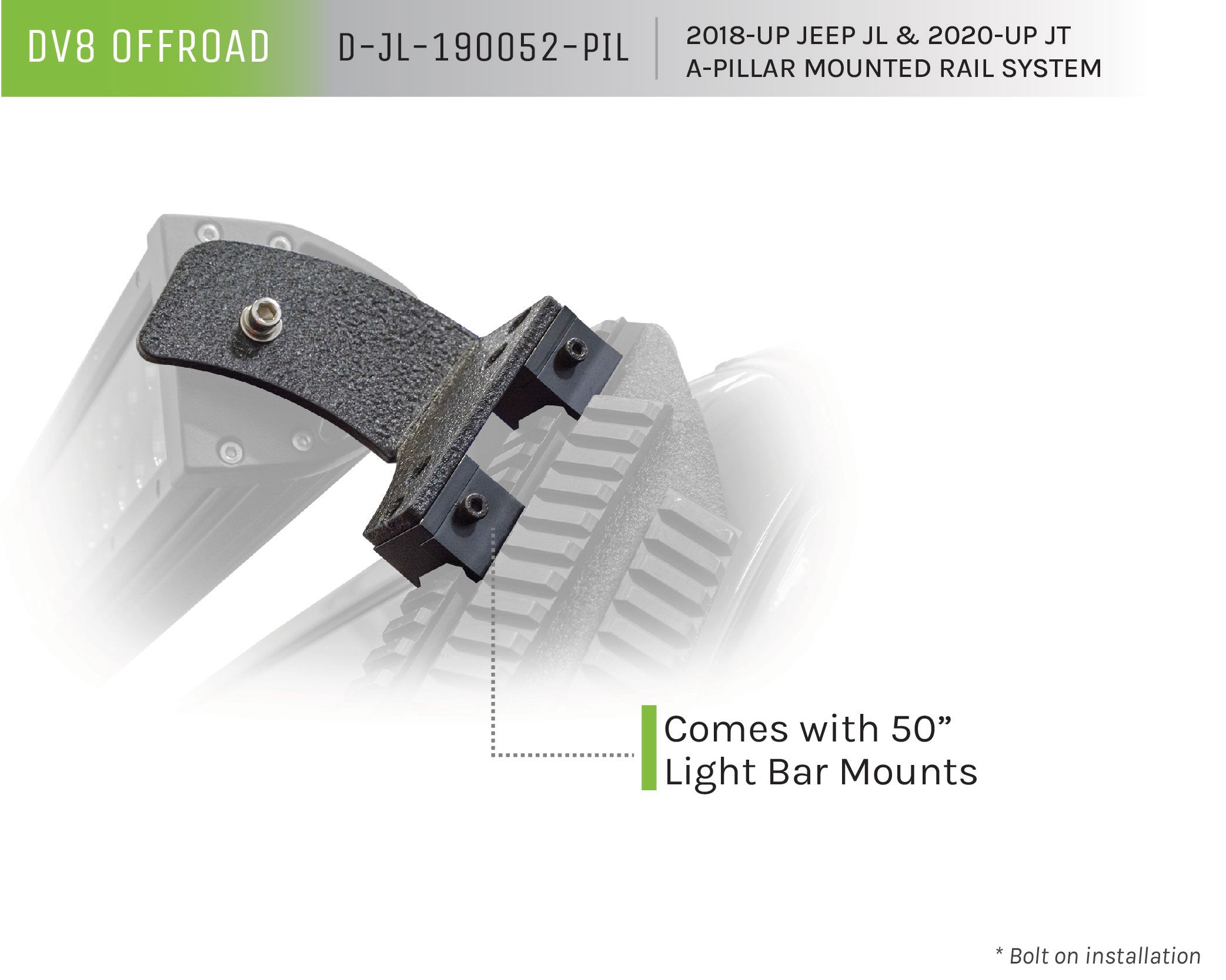 Jeep JL/Gladiator A-Pillar Mounted Rail System - Apollo Off-Road