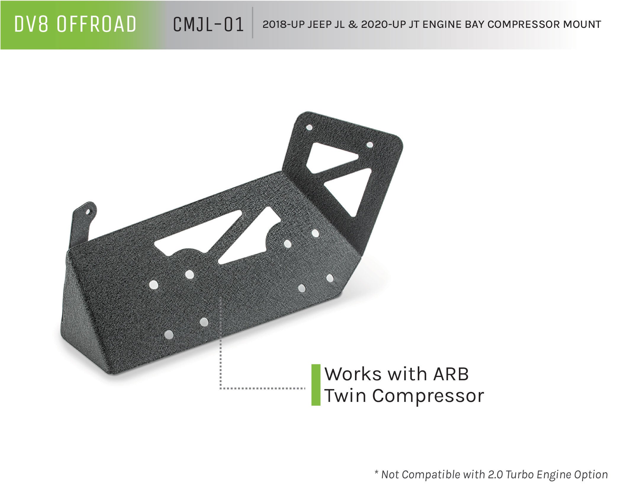 Jeep JL/Gladiator Engine Bay Compressor Mount - Apollo Off-Road