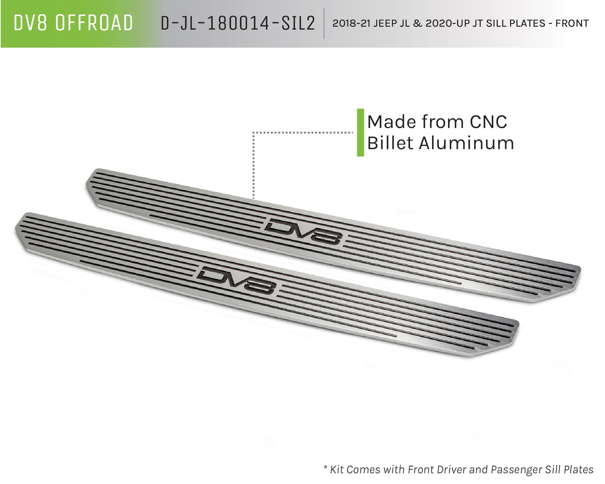 Jeep JL/Gladiator Front Sill Plates With DV8 Logo - Apollo Off-Road