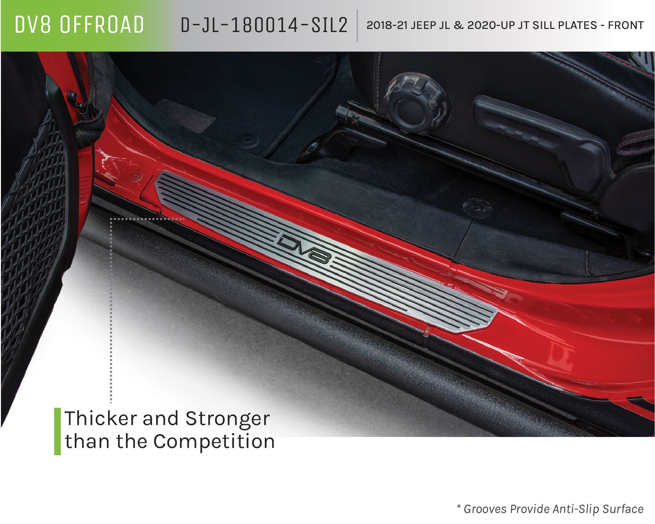 Jeep JL/Gladiator Front Sill Plates With DV8 Logo - Apollo Off-Road