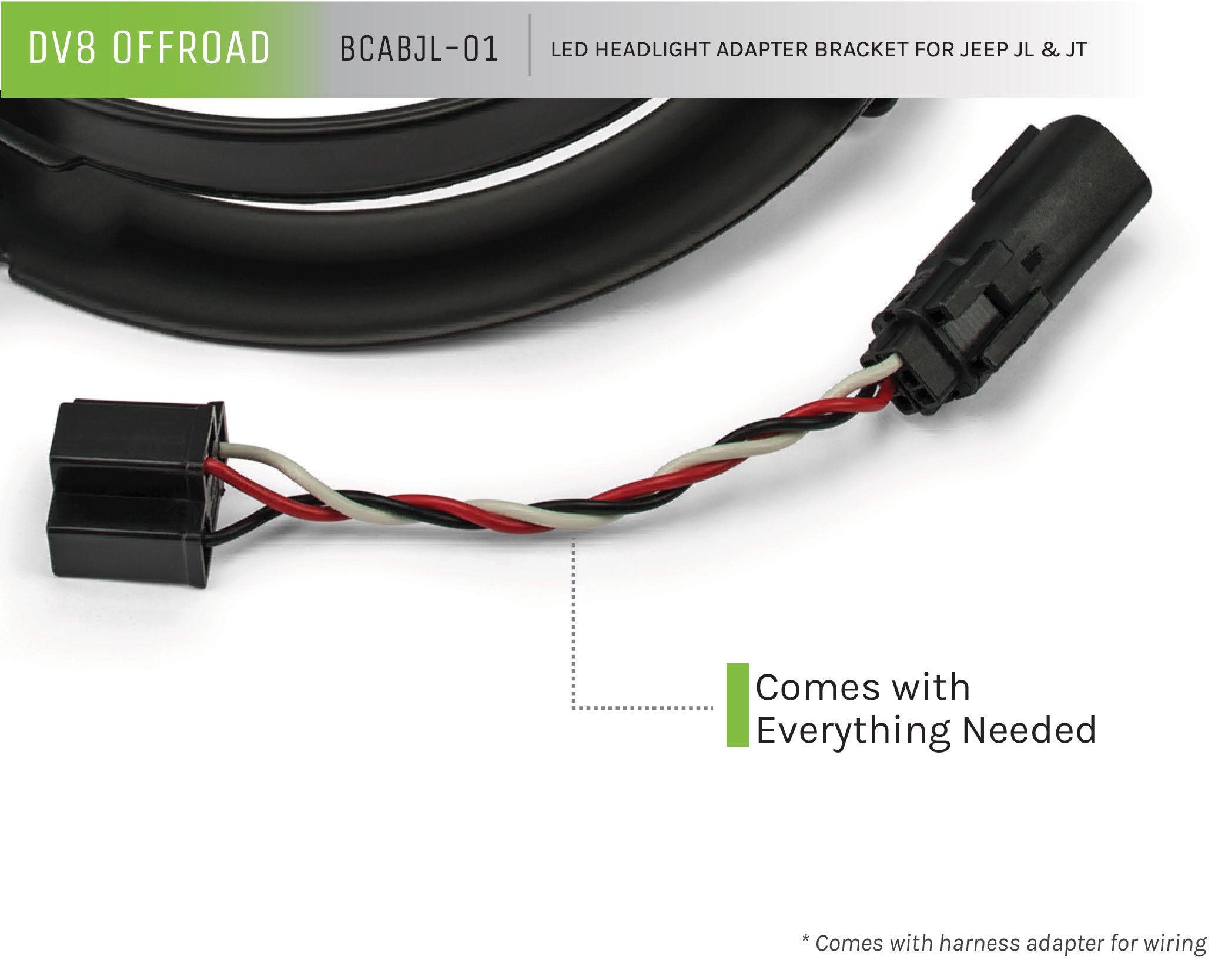 Jeep JL/Gladiator LED HeadLight Adapter Bracket - Apollo Off-Road