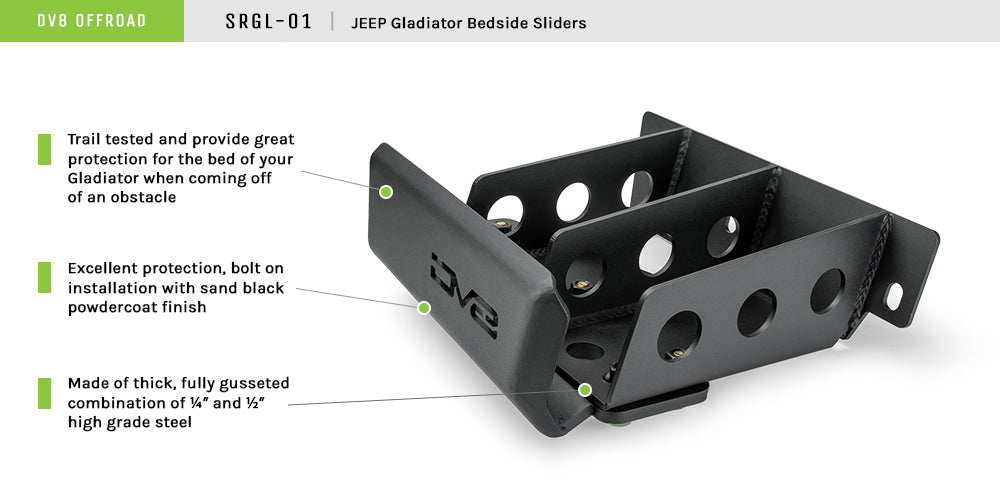 Jeep JT Bedside Rock Slider; Pair - Apollo Off-Road