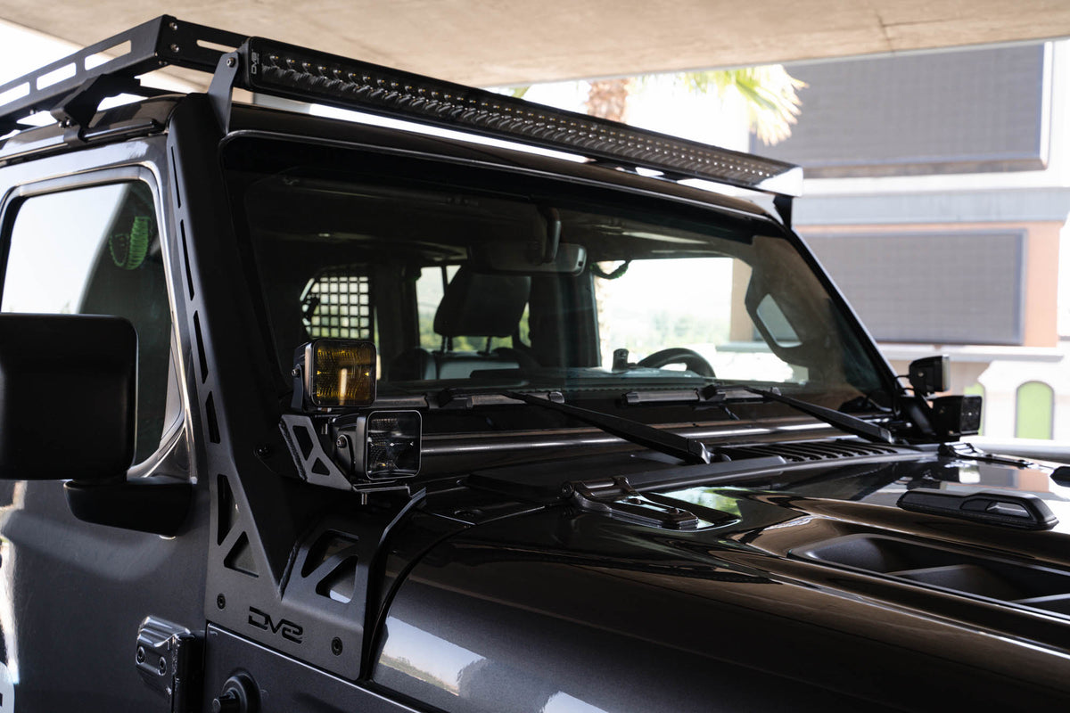 Jeep Wrangler JL & Gladiator JT A-Pillar Dual Light Pod Mounts - Apollo Off-Road