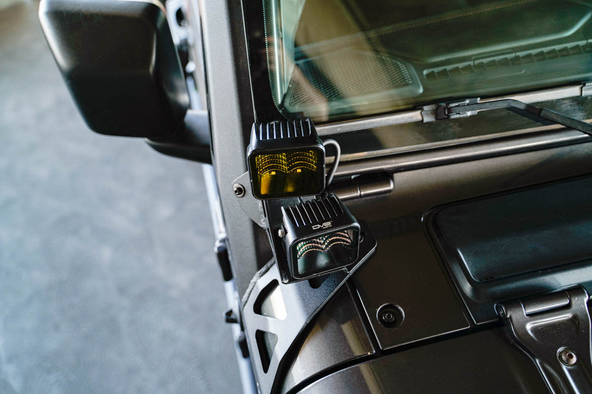 Jeep Wrangler JL & Gladiator JT A-Pillar Dual Light Pod Mounts - Apollo Off-Road