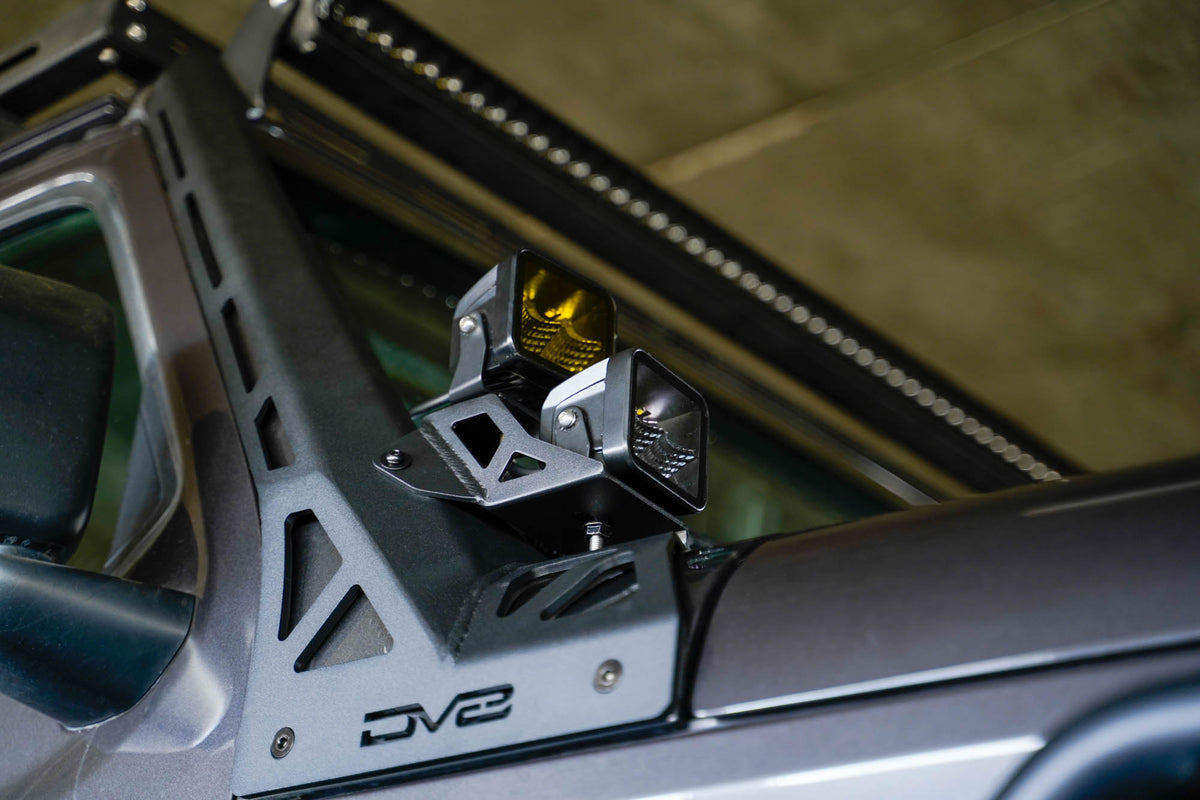 Jeep Wrangler JL & Gladiator JT A-Pillar Dual Light Pod Mounts - Apollo Off-Road