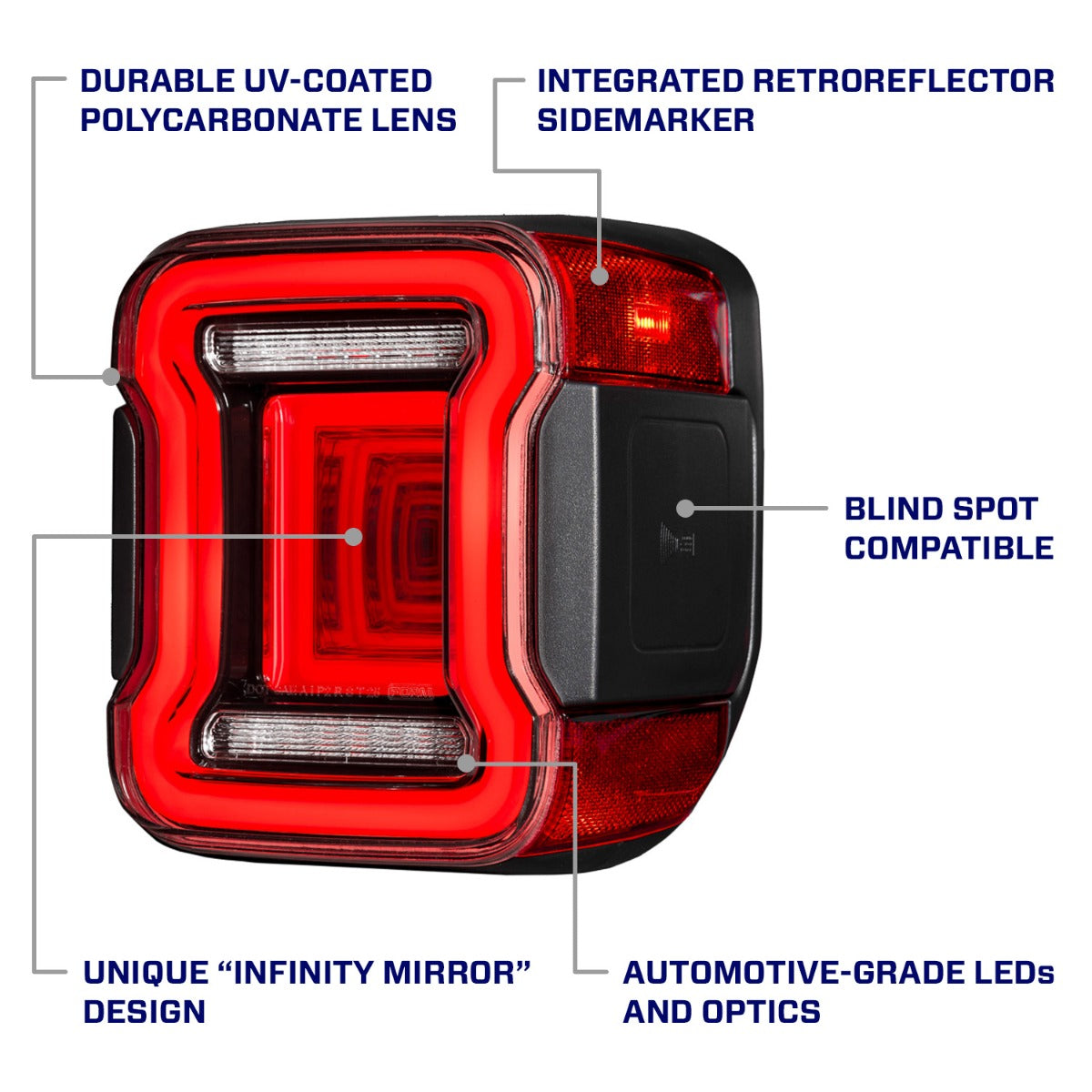 2020+ Jeep Gladiator LED Tail Lights Red (pair) - Apollo Off-Road
