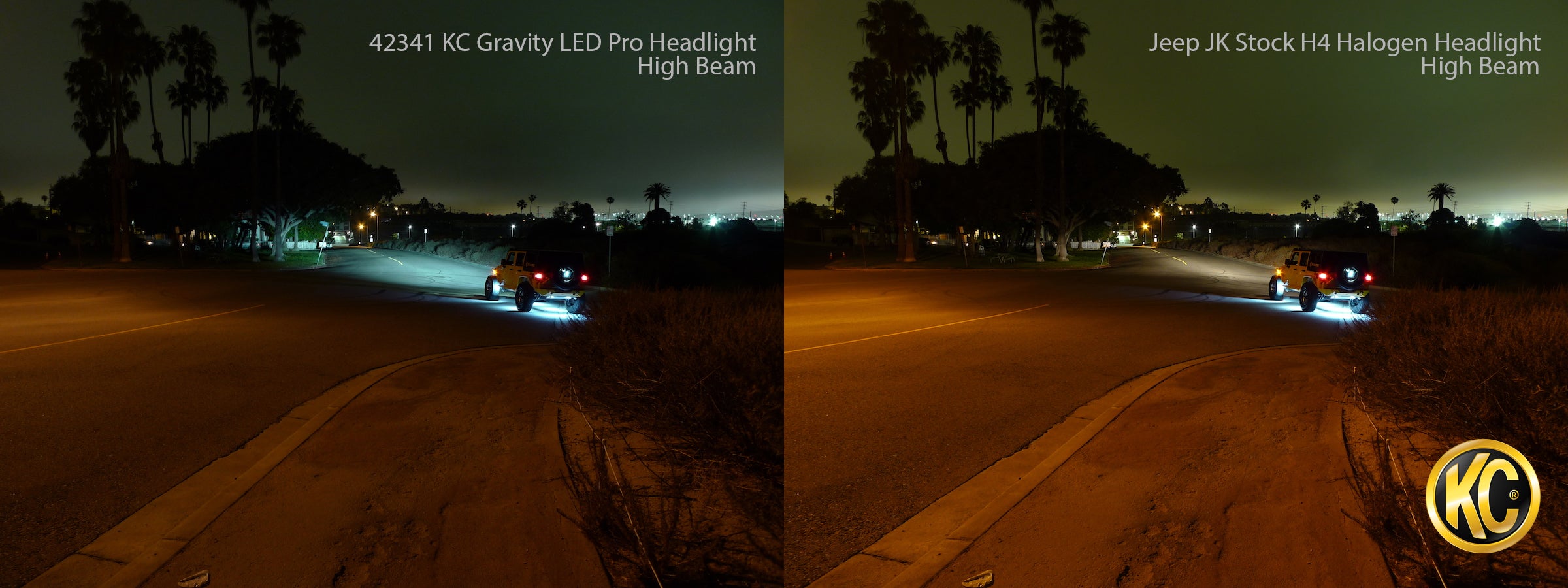 KC HiLiTES 7 in Gravity LED Pro - 2-Headlights - 40W Driving Beam - for 07-18 Jeep JK - Apollo Off-Road