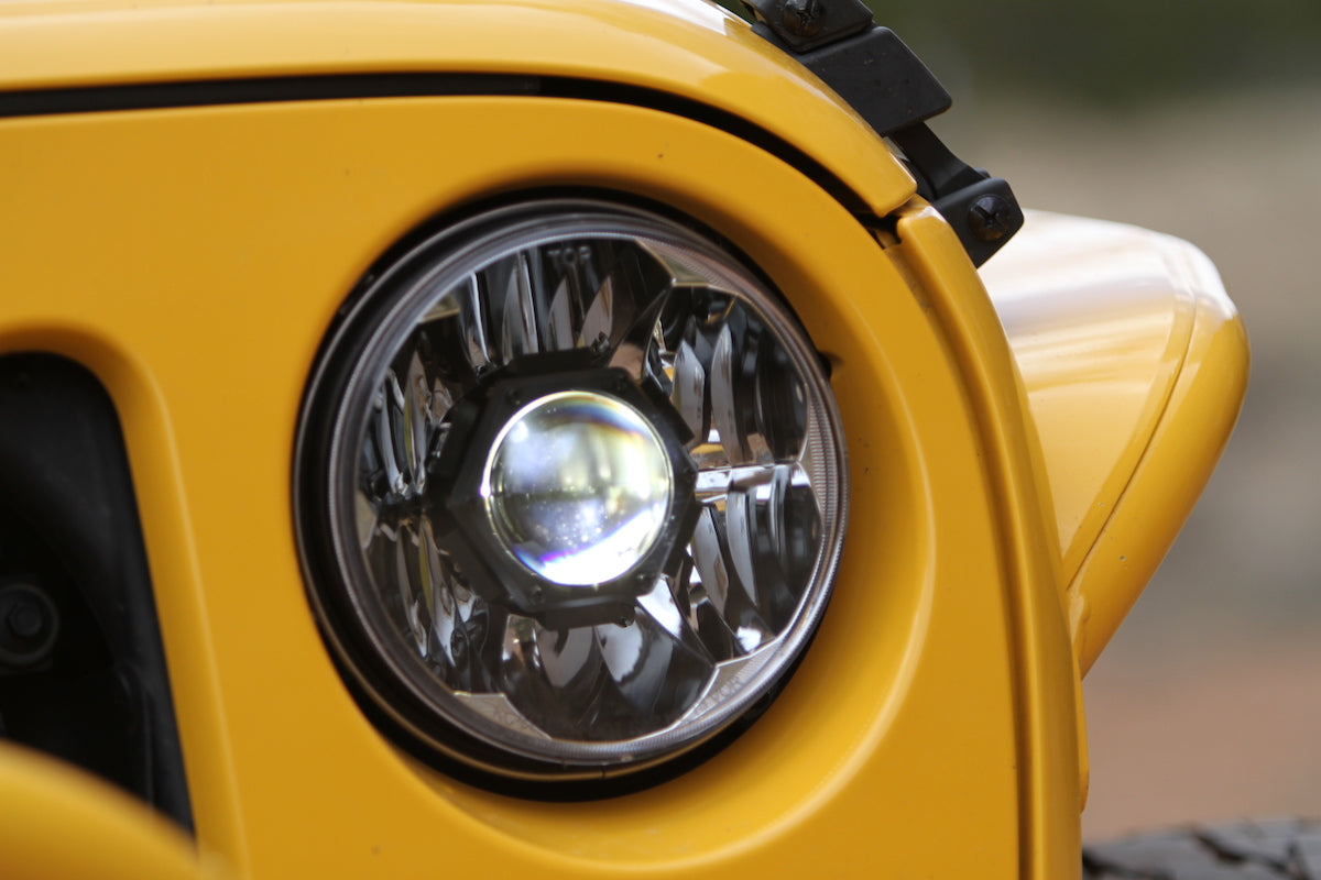 KC HiLiTES 7 in Gravity LED Pro - 2-Headlights - 40W Driving Beam - for 07-18 Jeep JK - Apollo Off-Road