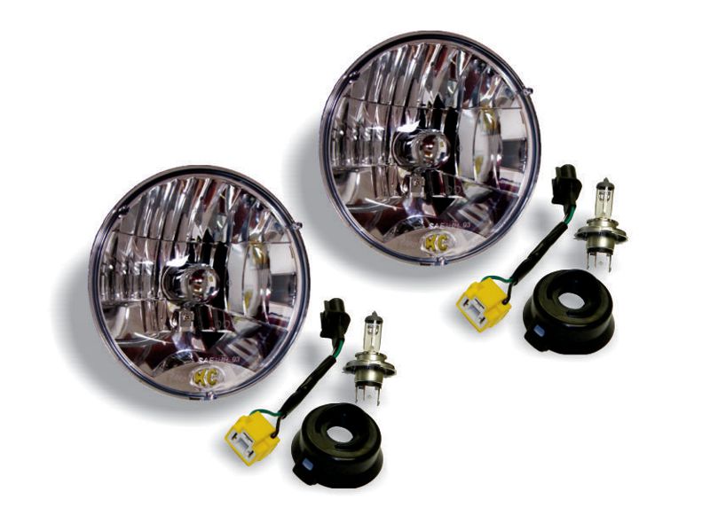 KC HiLiTES 7 in Headlight - H4 Halogen - 2-Lights - 55W / 60W DOT Headlight - for 07-18 Jeep JK - Apollo Off-Road