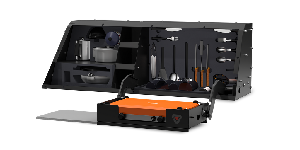 Kitchen-Bin Mid-Size EVO EVOa and EVOc Applications 5.5/6.5 Foot Bed Right Side Mount SmartCap Fits all mid-size EVO Series Caps - Apollo Off-Road