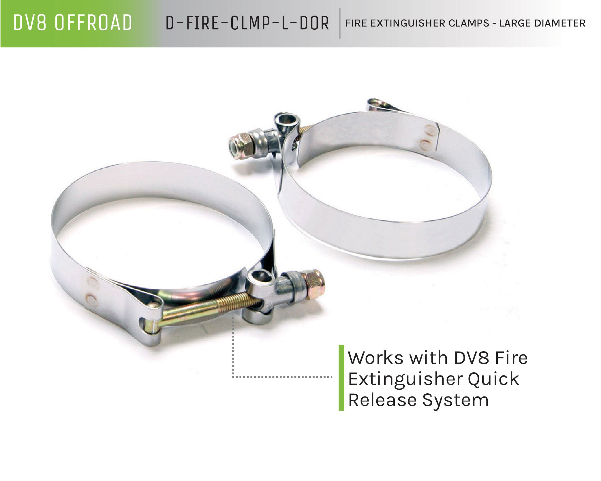 Large Fire Extinguisher Clamps; Pair - Apollo Off-Road