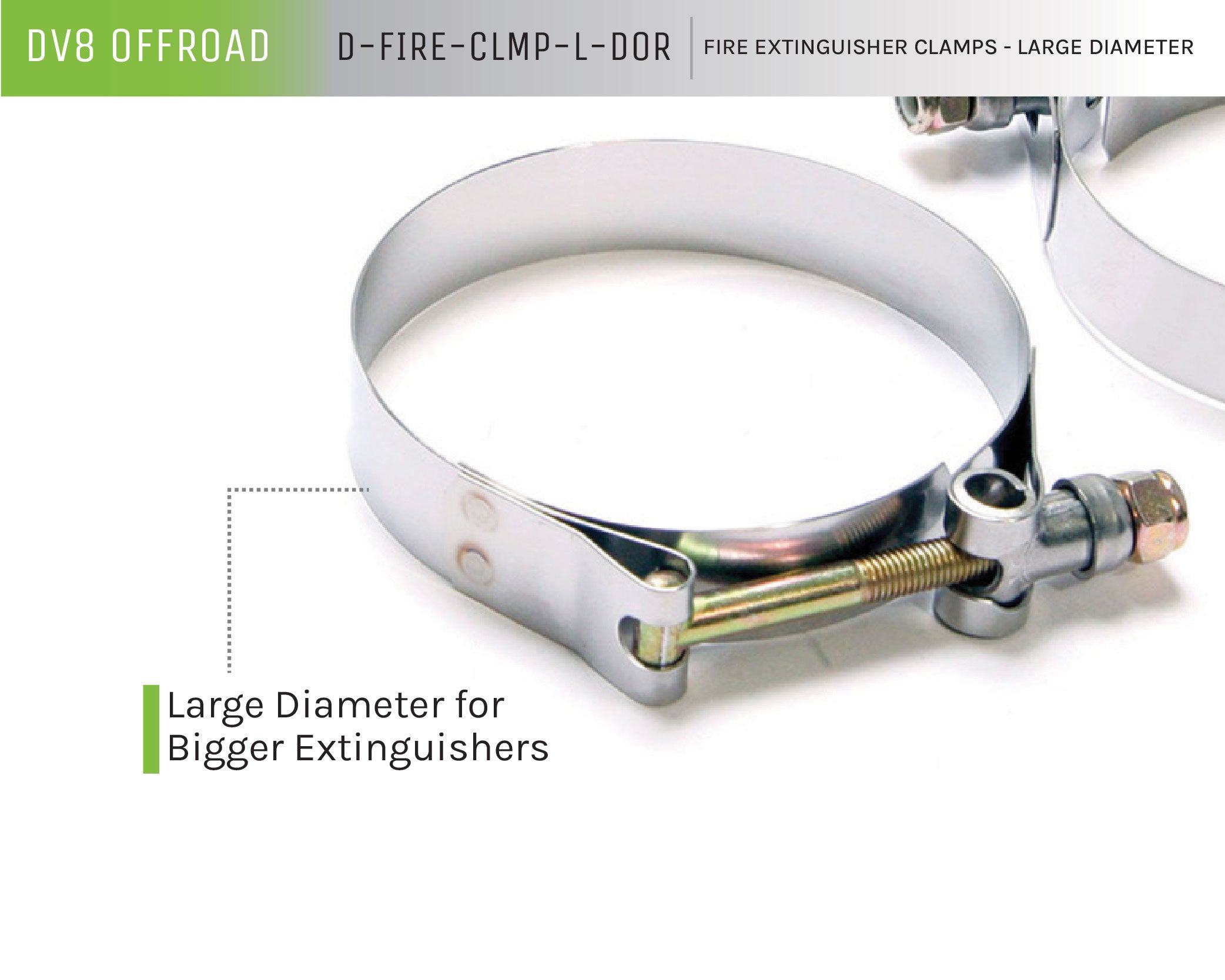 Large Fire Extinguisher Clamps; Pair - Apollo Off-Road
