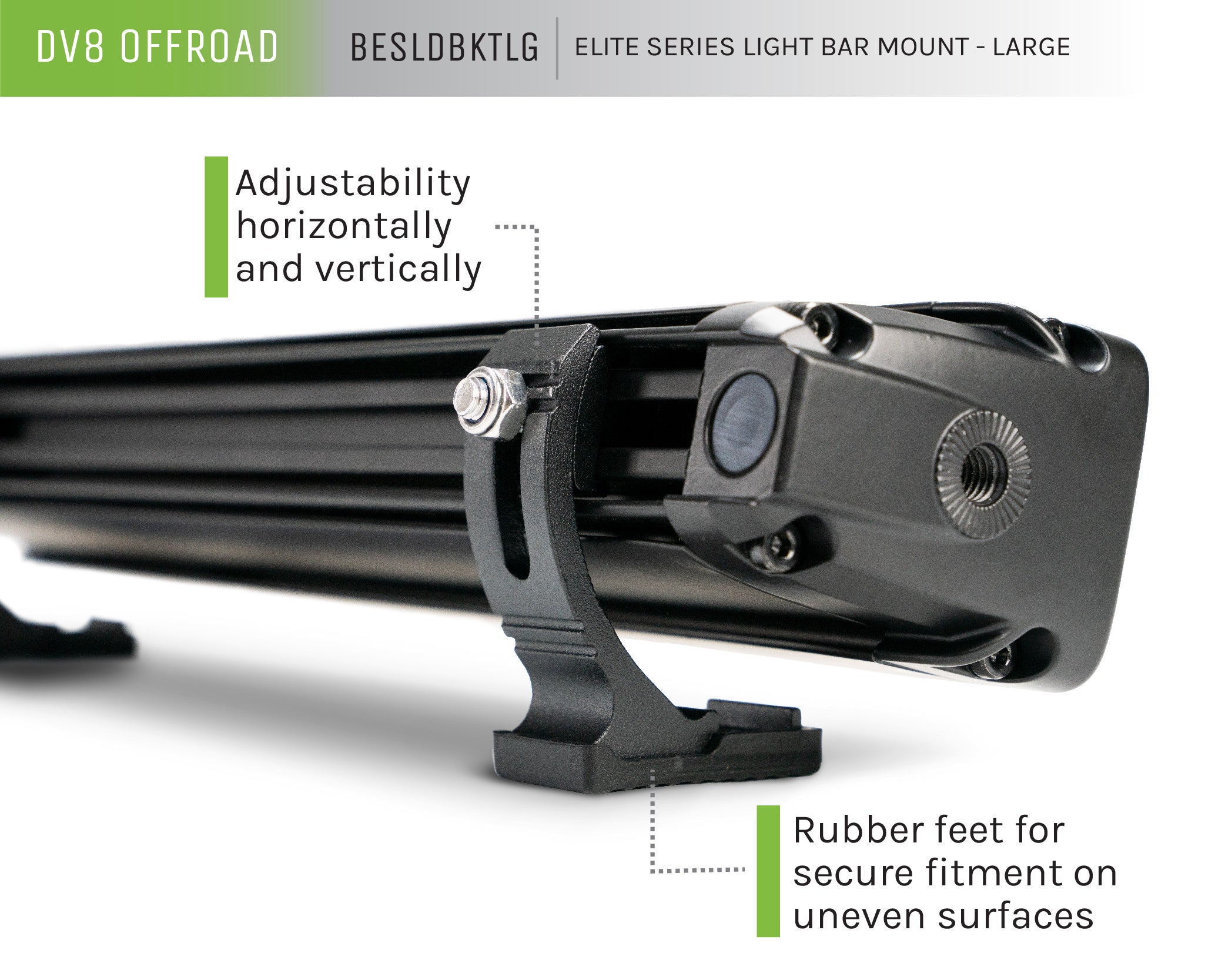 Large Size Rear Slide Mount for Elite Series Light Bars Fits BE52EW500W/BE13EW45W - Apollo Off-Road