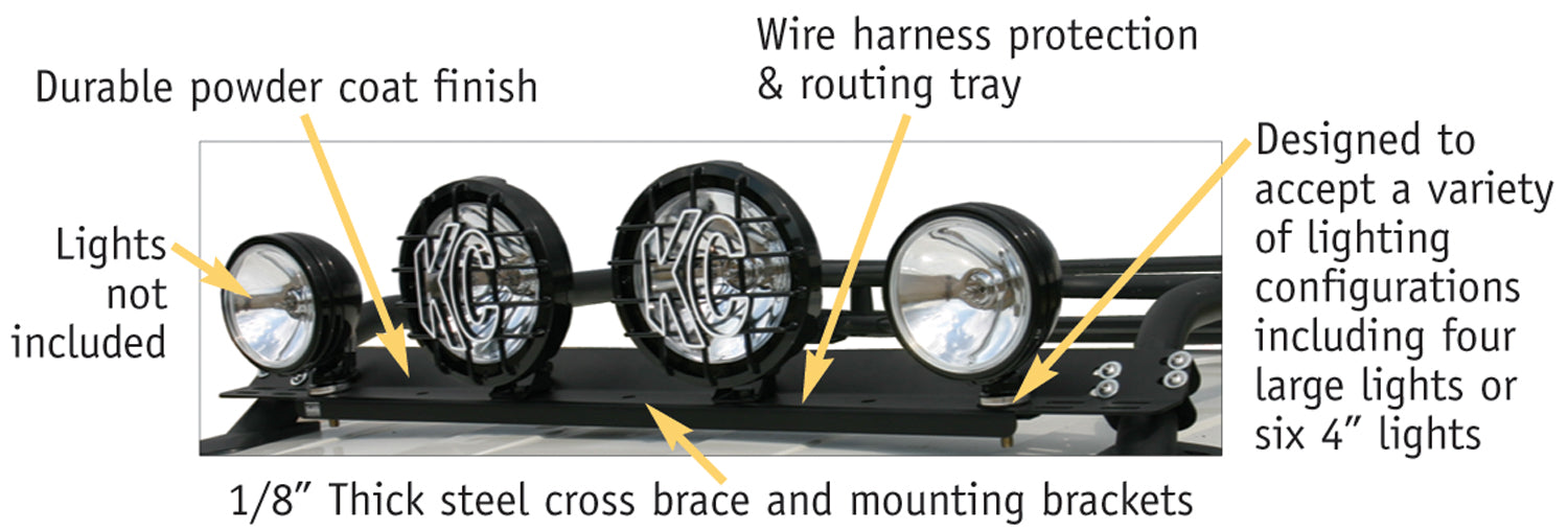 Light Bar Mounting Kit - '07-14 FJ Cruiser (Black) - Apollo Off-Road