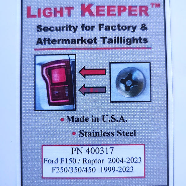Light Keeper Taillight Security Screws for Ford Trucks