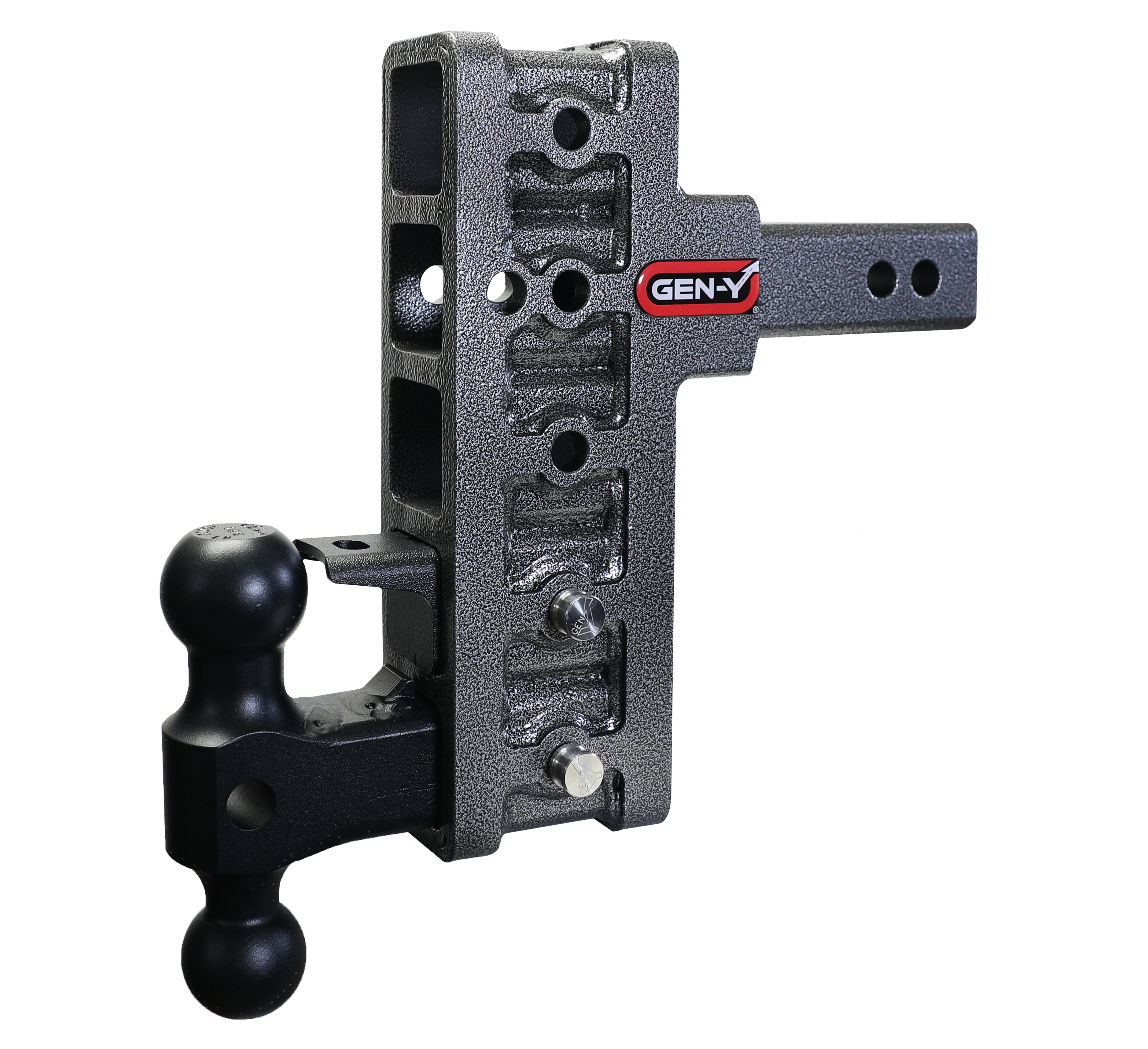 MEGA-DUTY 2" Offset Shank 2.5" R 7.5" Drop 2K TW 10K Hitch Dual-Ball Pintle Lock - Apollo Off-Road