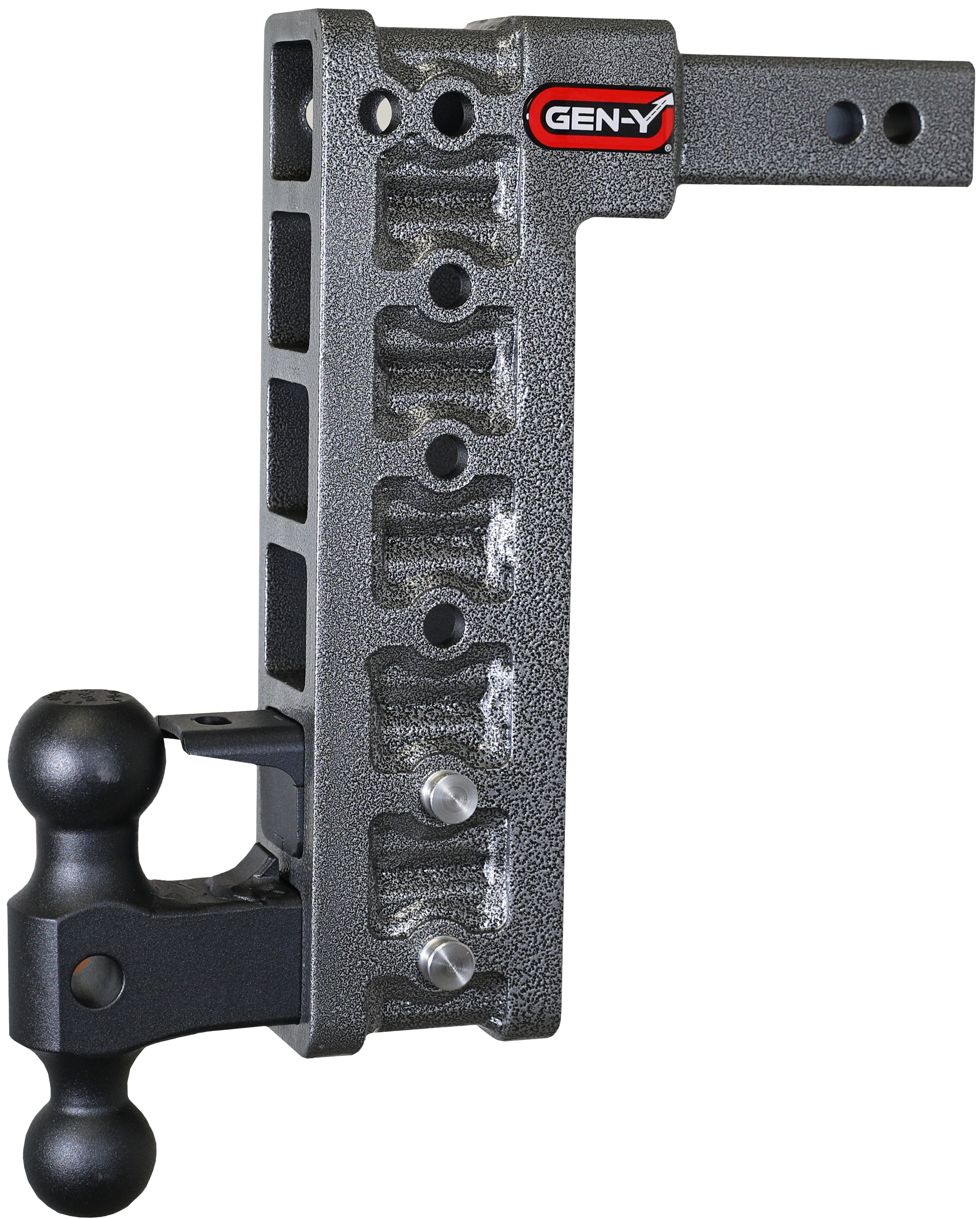 MEGA-DUTY 2" Shank 12.5" Drop 2K TW 16K Hitch Dual-Ball Pintle Lock - Apollo Off-Road