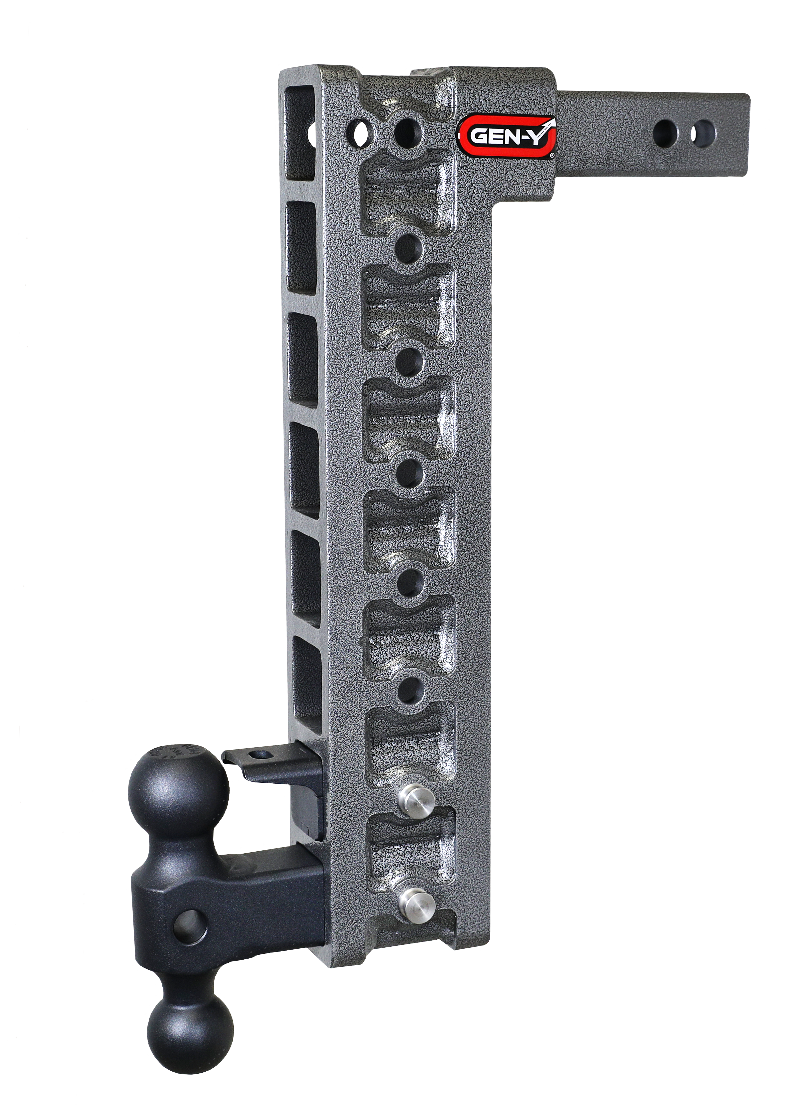 MEGA-DUTY 2" Shank 17.5" Drop 1.5K TW 10K Hitch Dual-Ball Pintle Lock Stabilizer - Apollo Off-Road