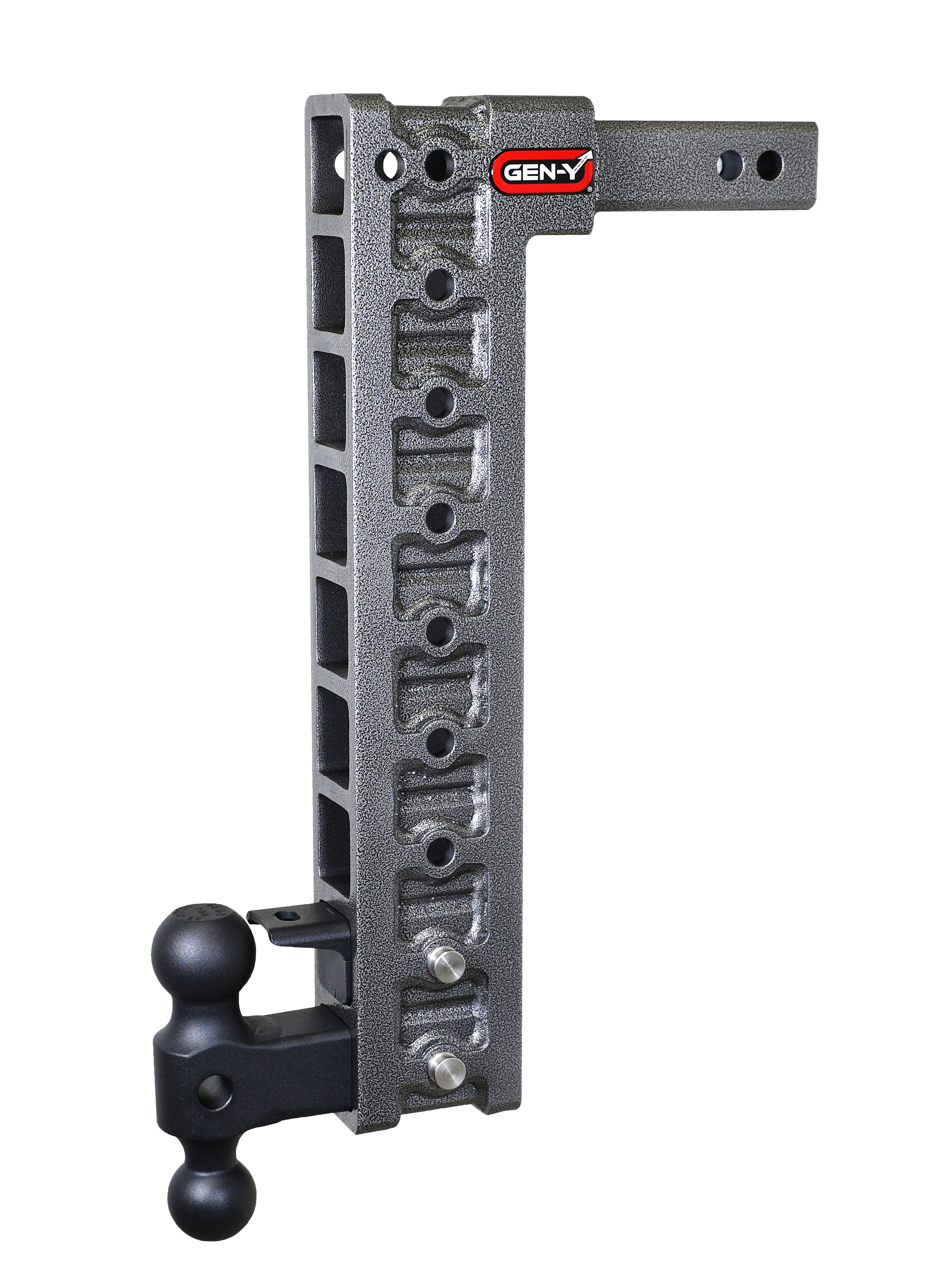 MEGA-DUTY 2" Shank 20" Drop 1.5K TW 10K Hitch Dual-Ball Pintle Lock & Stabilizer - Apollo Off-Road